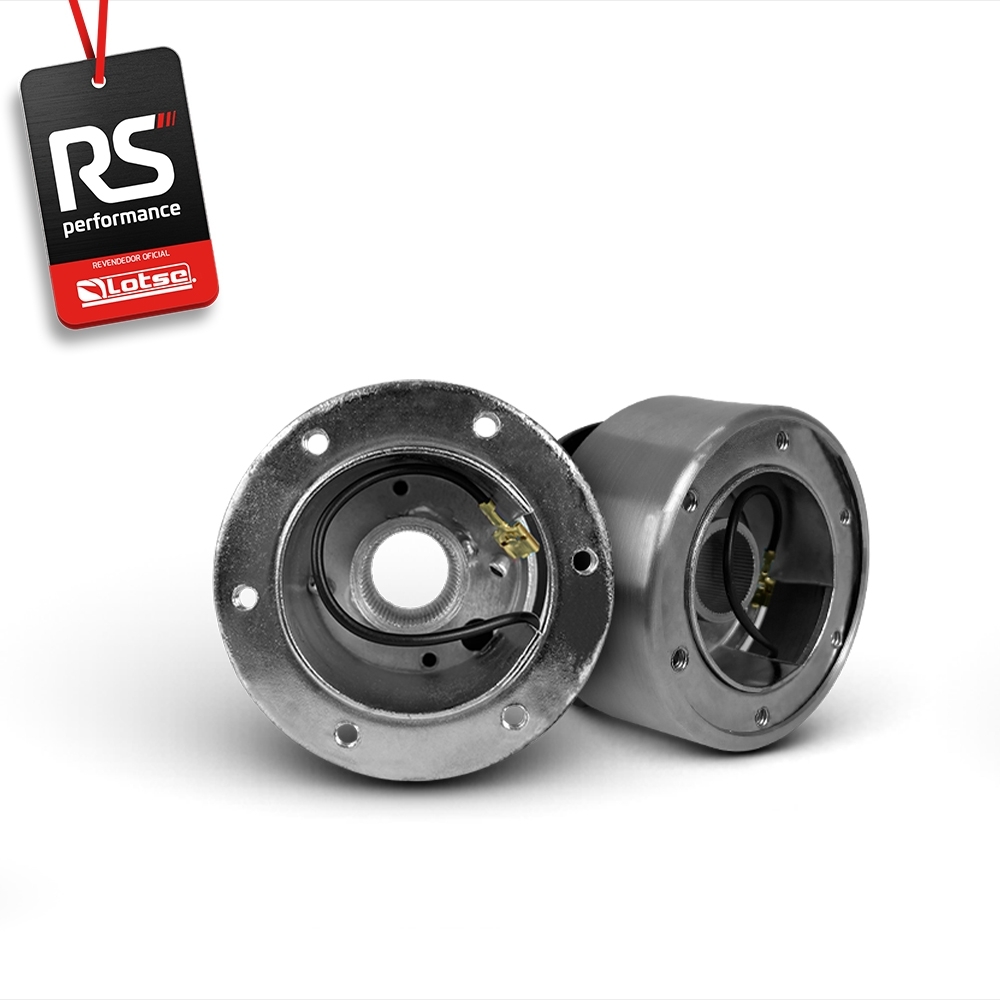Volante Clássico Lotse Boxer Inox em Couro + Cubo de Alumínio