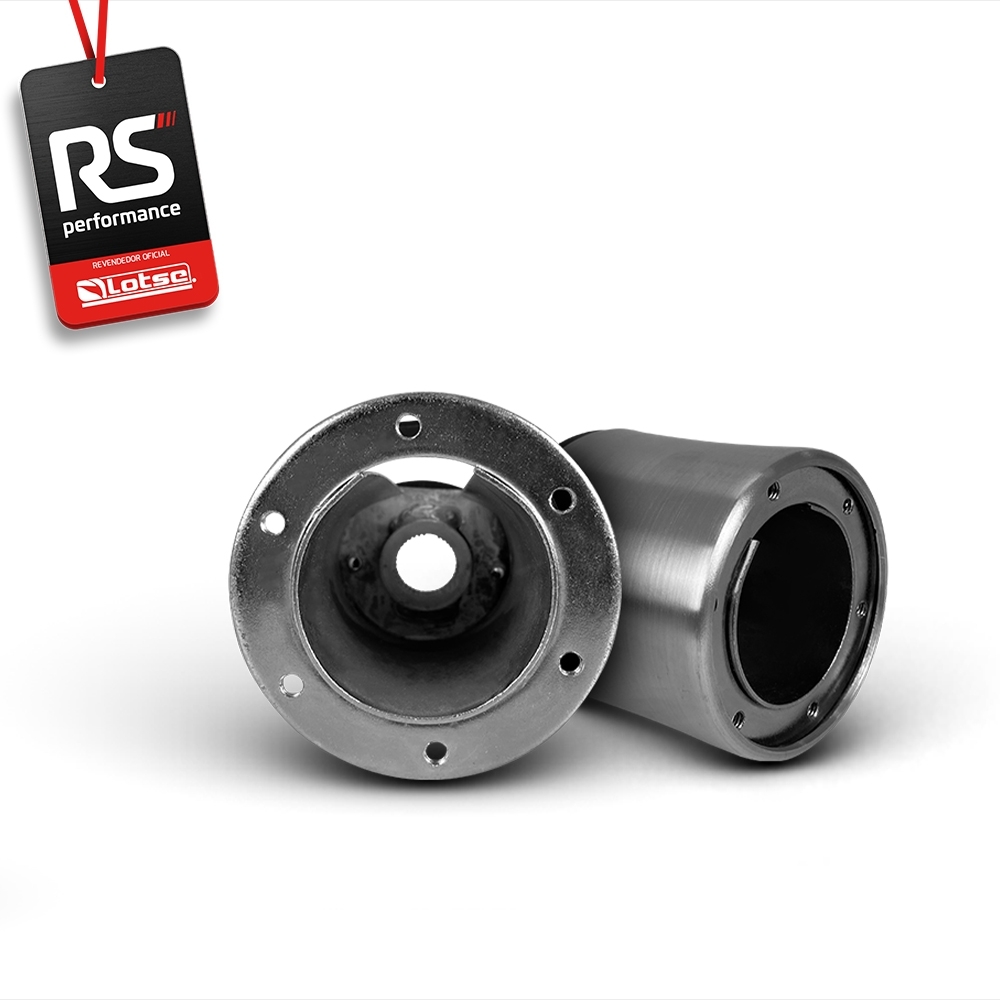 Volante Clássico Lotse Boxer Inox em Couro + Cubo de Alumínio