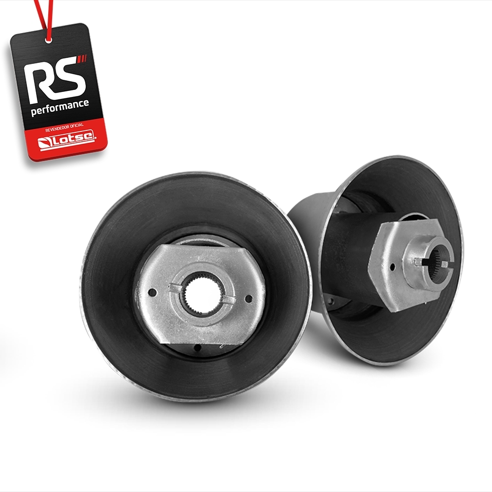 Volante Clássico Lotse Boxer Inox em Couro + Cubo de Alumínio