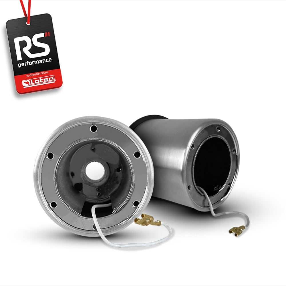 Volante Clássico Lotse Boxer Inox em Couro + Cubo de Alumínio