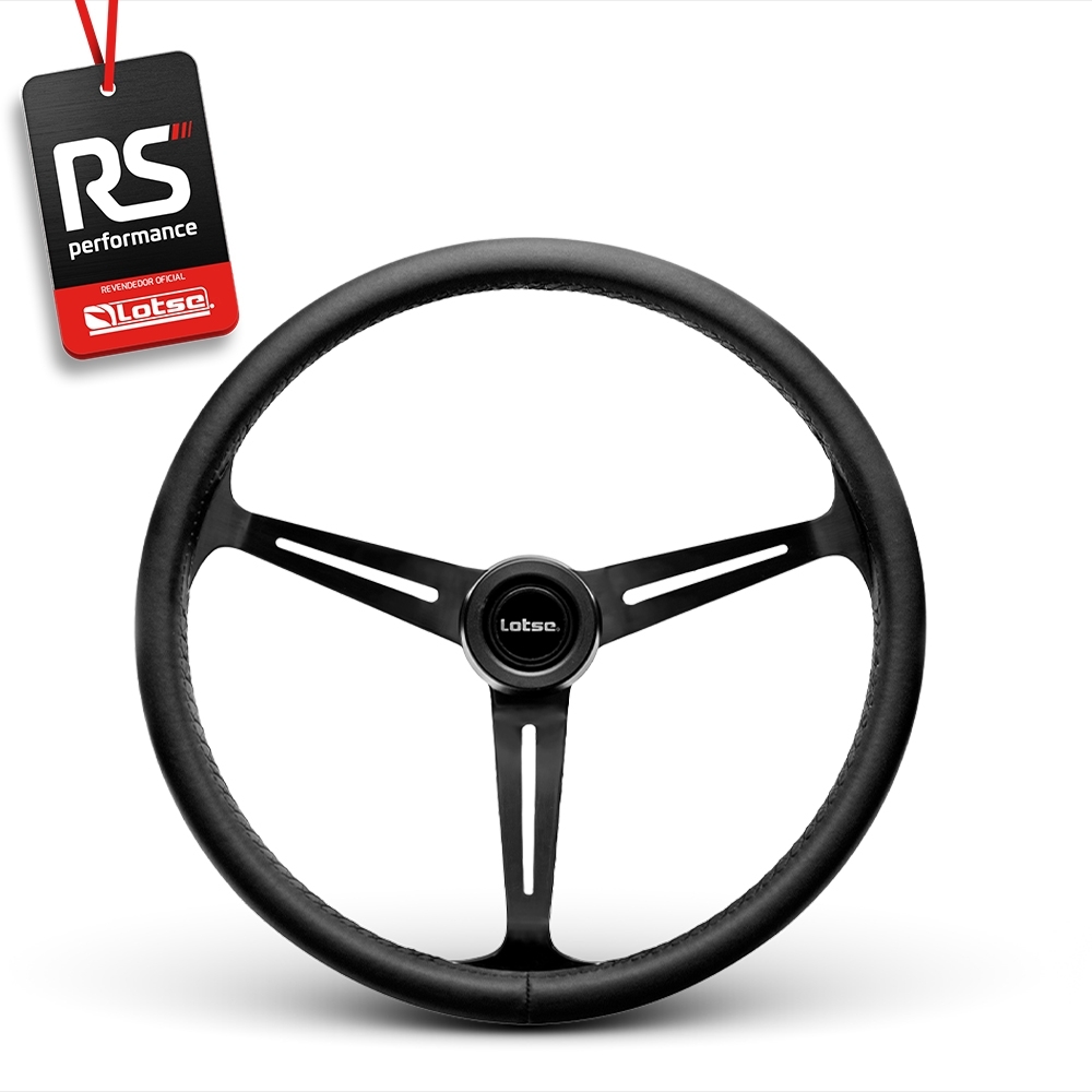 Volante Clássico Lotse Boxer Inox em Couro + Cubo de Alumínio