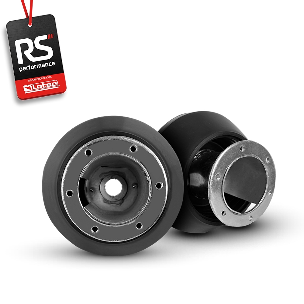 Volante Clássico Lotse Boxer Inox em Couro + Cubo de Alumínio