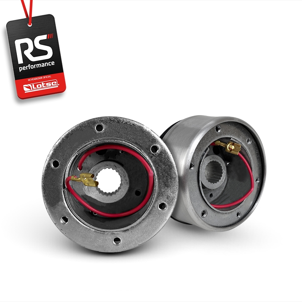 Volante Clássico Lotse Boxer Inox em Couro + Cubo de Alumínio