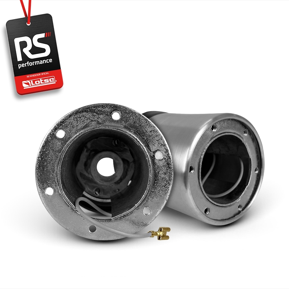 Volante Clássico Lotse Boxer Inox em Couro + Cubo de Alumínio