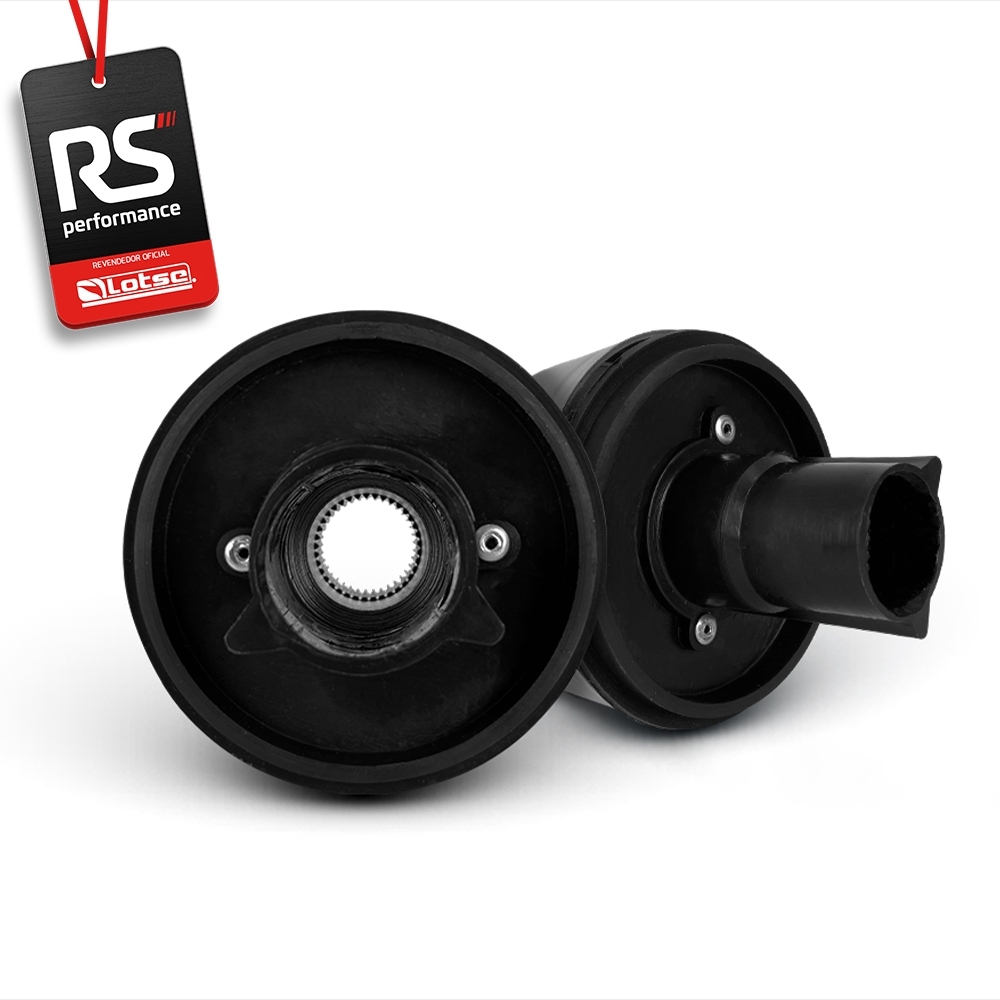 Volante Clássico Lotse Boxer Inox em Couro + Cubo de Alumínio