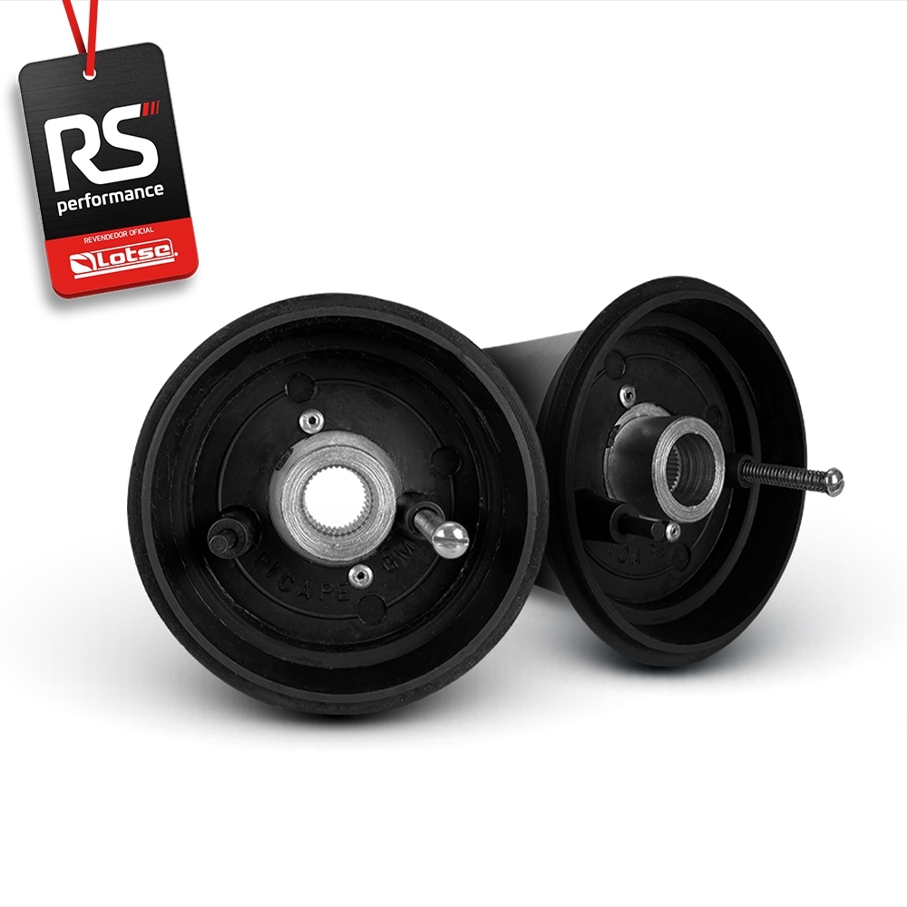 Volante Clássico Lotse Boxer Inox em Couro + Cubo de Alumínio