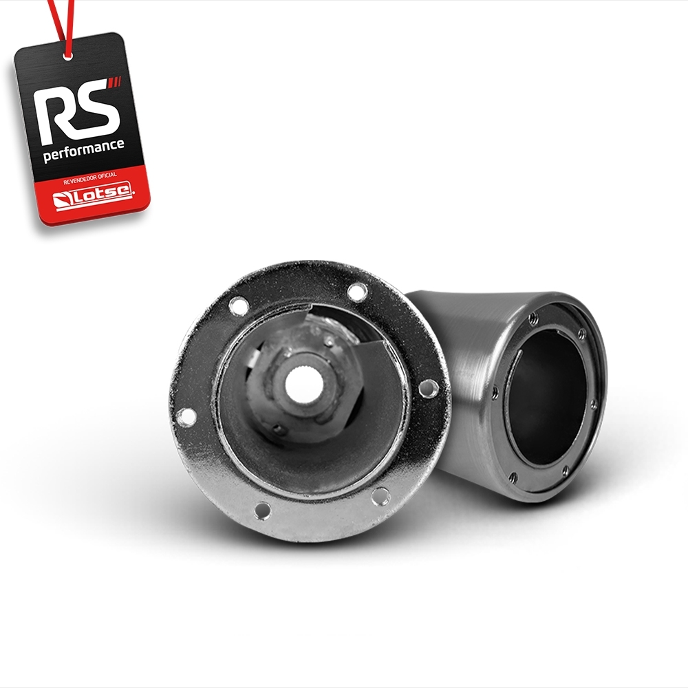 Volante Clássico Lotse Boxer Inox em Couro + Cubo de Alumínio