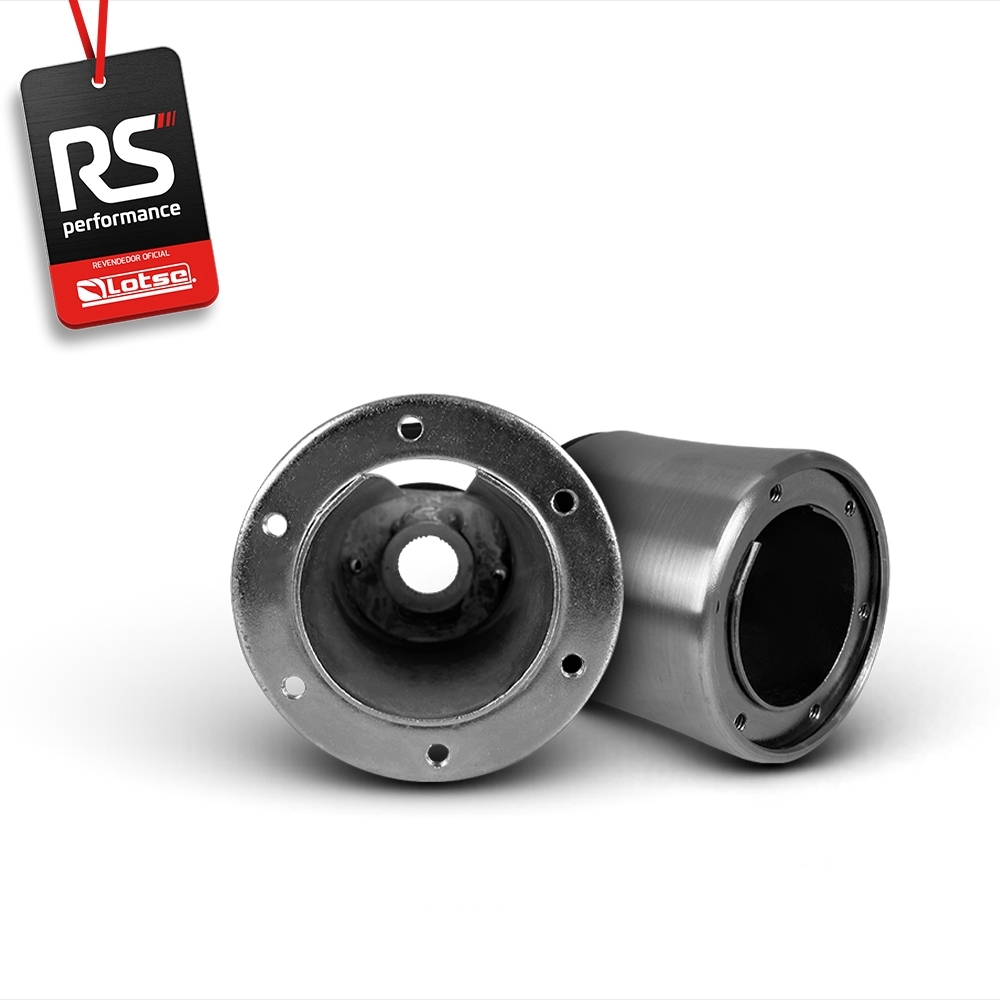 Volante Clássico Lotse Boxer Inox em Couro + Cubo de Alumínio