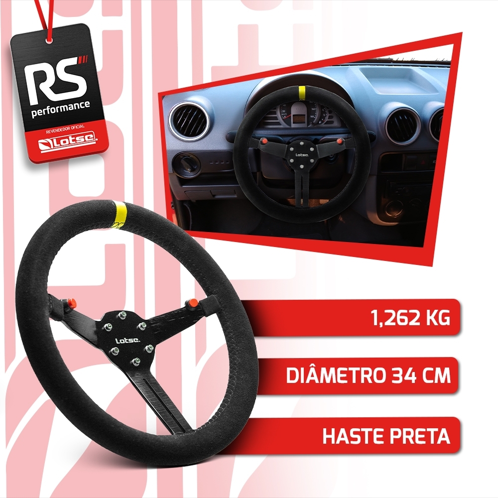 Volante Esportivo Alúminio R-GT Em Camurça + Cubo em Alumínio