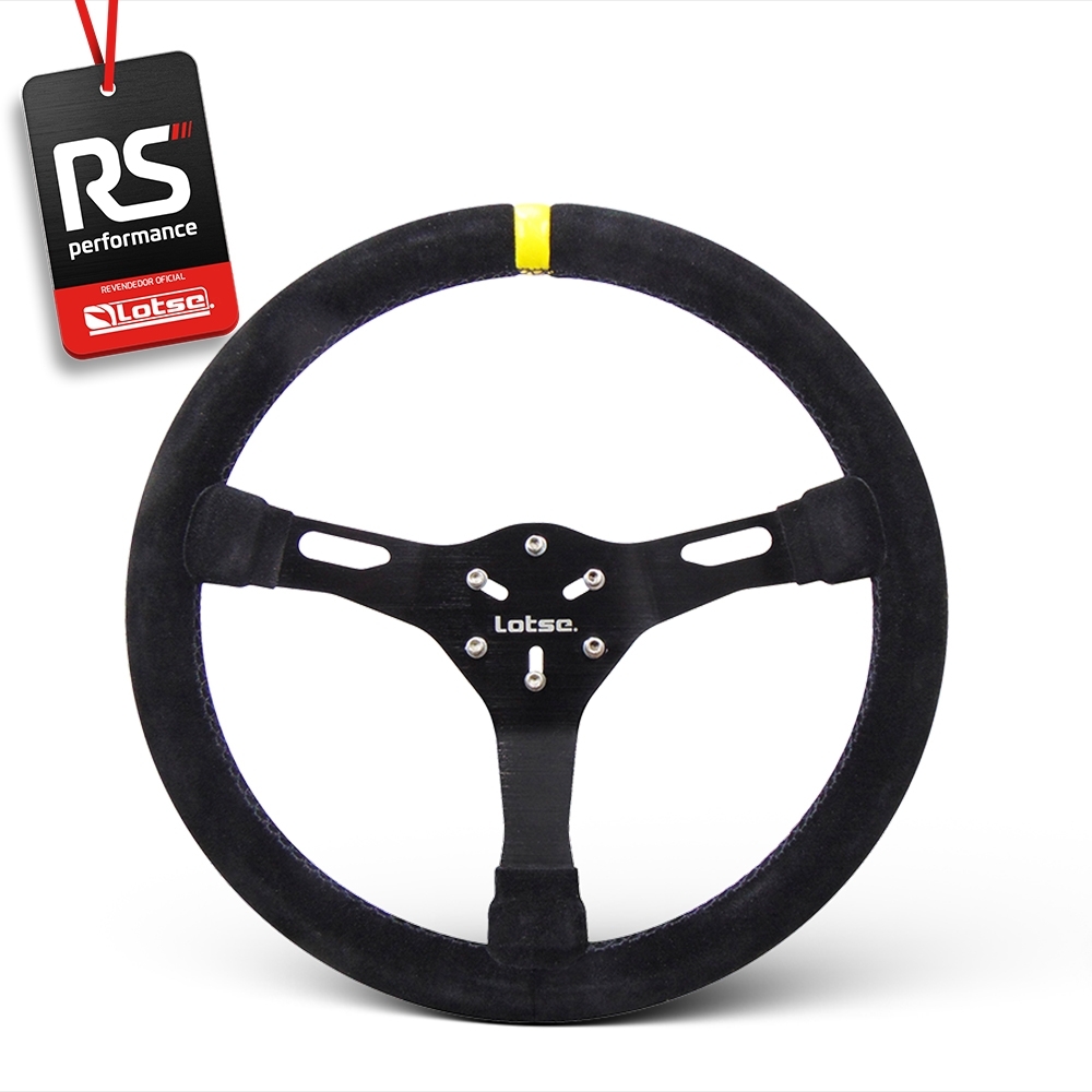Volante Esportivo Lotse Velox Em Camurça + Cubo De Alumínio