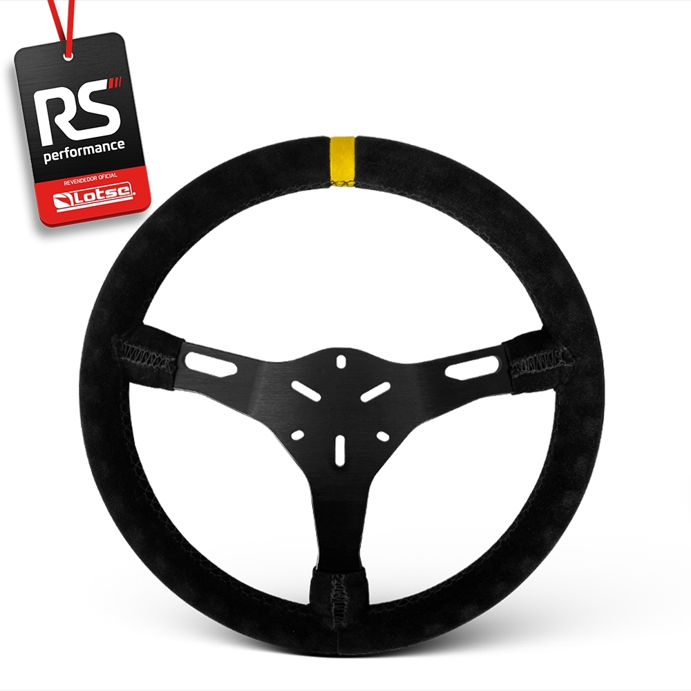 Volante Esportivo Lotse Velox Em Camurça + Cubo De Alumínio