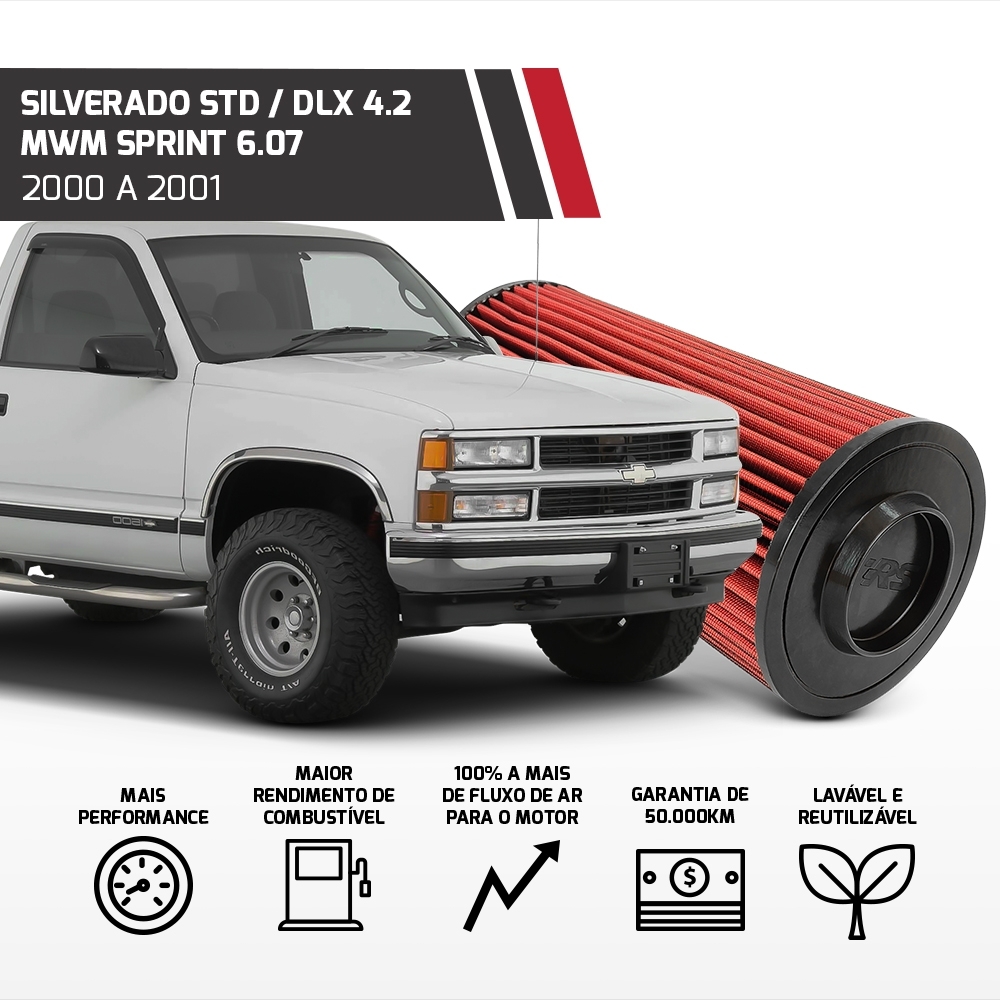 Filtro Esportivo Chevrolet Silverado Troller 2000 Até 2005