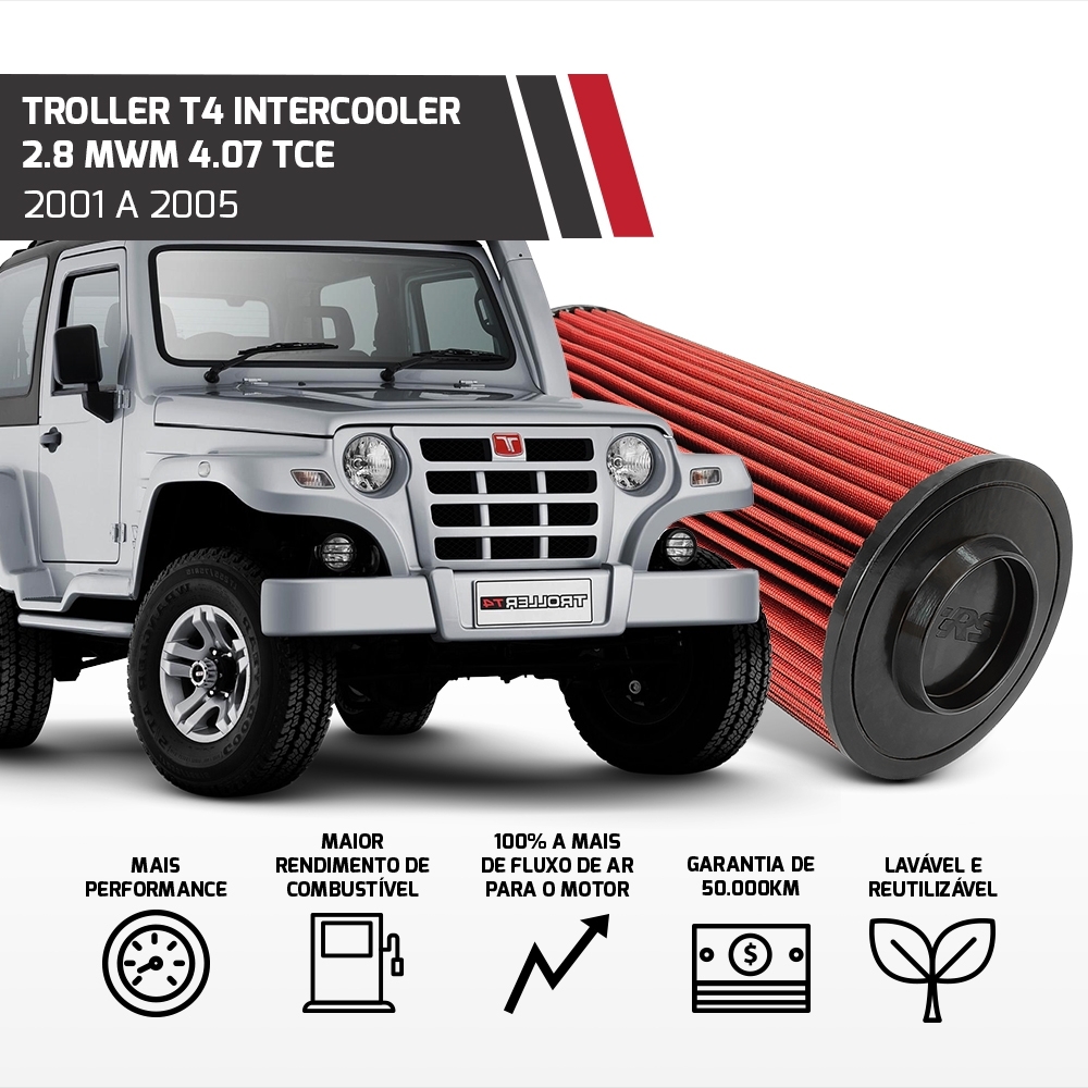 Filtro Esportivo Chevrolet Silverado Troller 2000 Até 2005