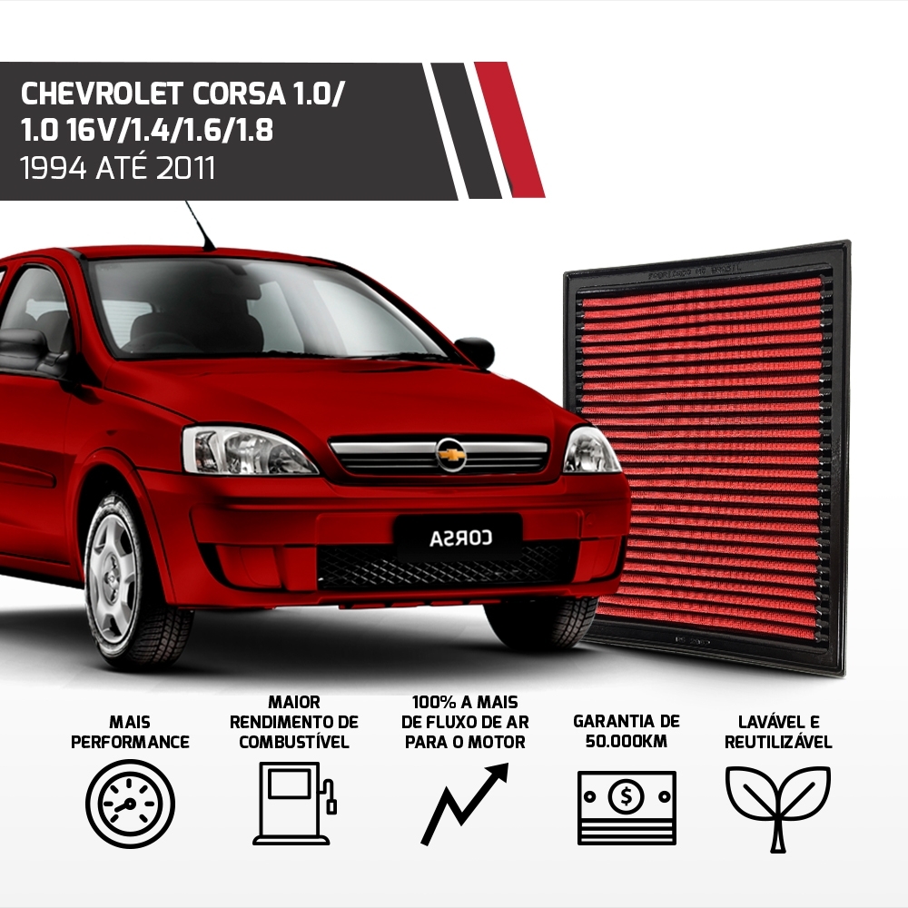 Filtro Esportivo Inbox Gm Corsa Montana Meriva 1994 Até 2012