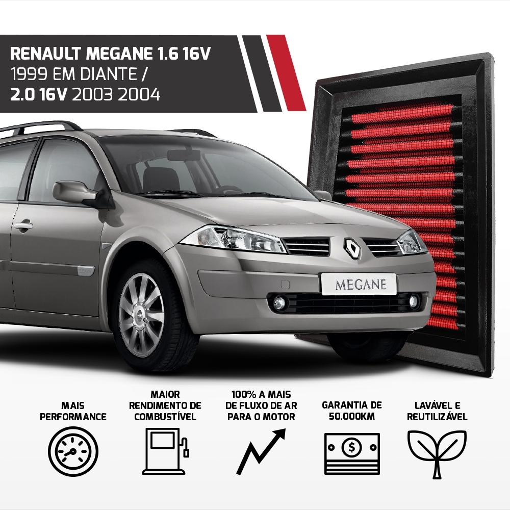 Filtro Esportivo Inbox Renault 1.6 16v 2.0 1998 Em Diante