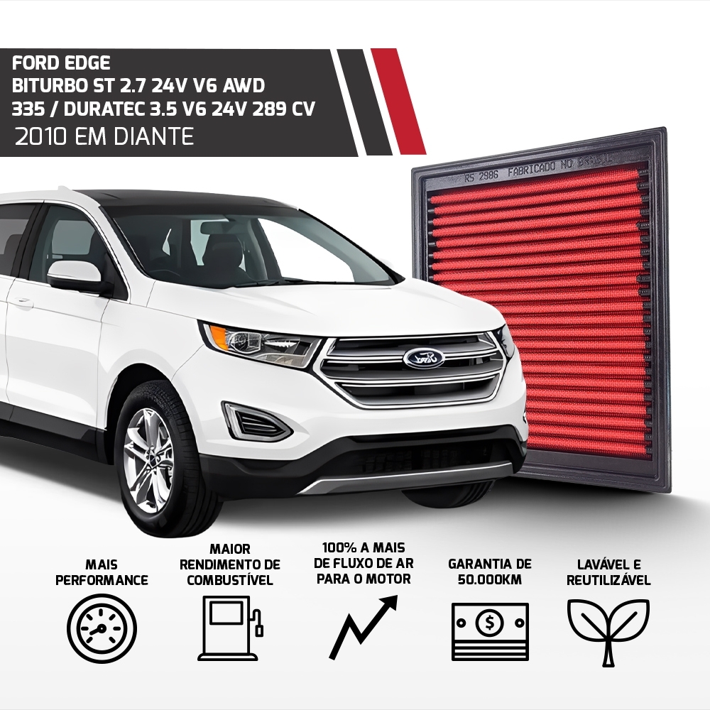 Filtro De Ar Esportivo Inbox Ford Fusion 2.5 Flex / Edge 3.5