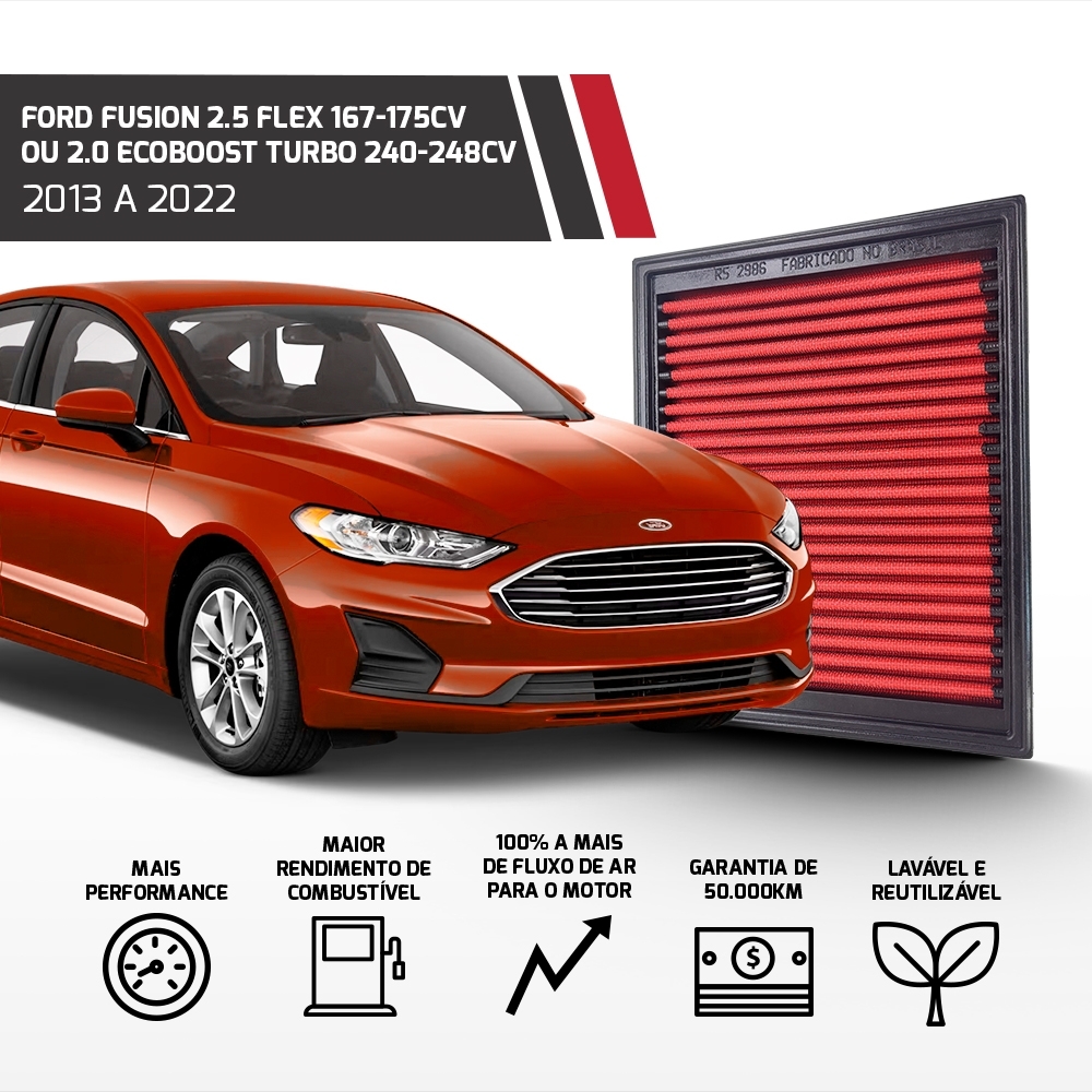 Filtro De Ar Esportivo Inbox Ford Fusion 2.5 Flex / Edge 3.5