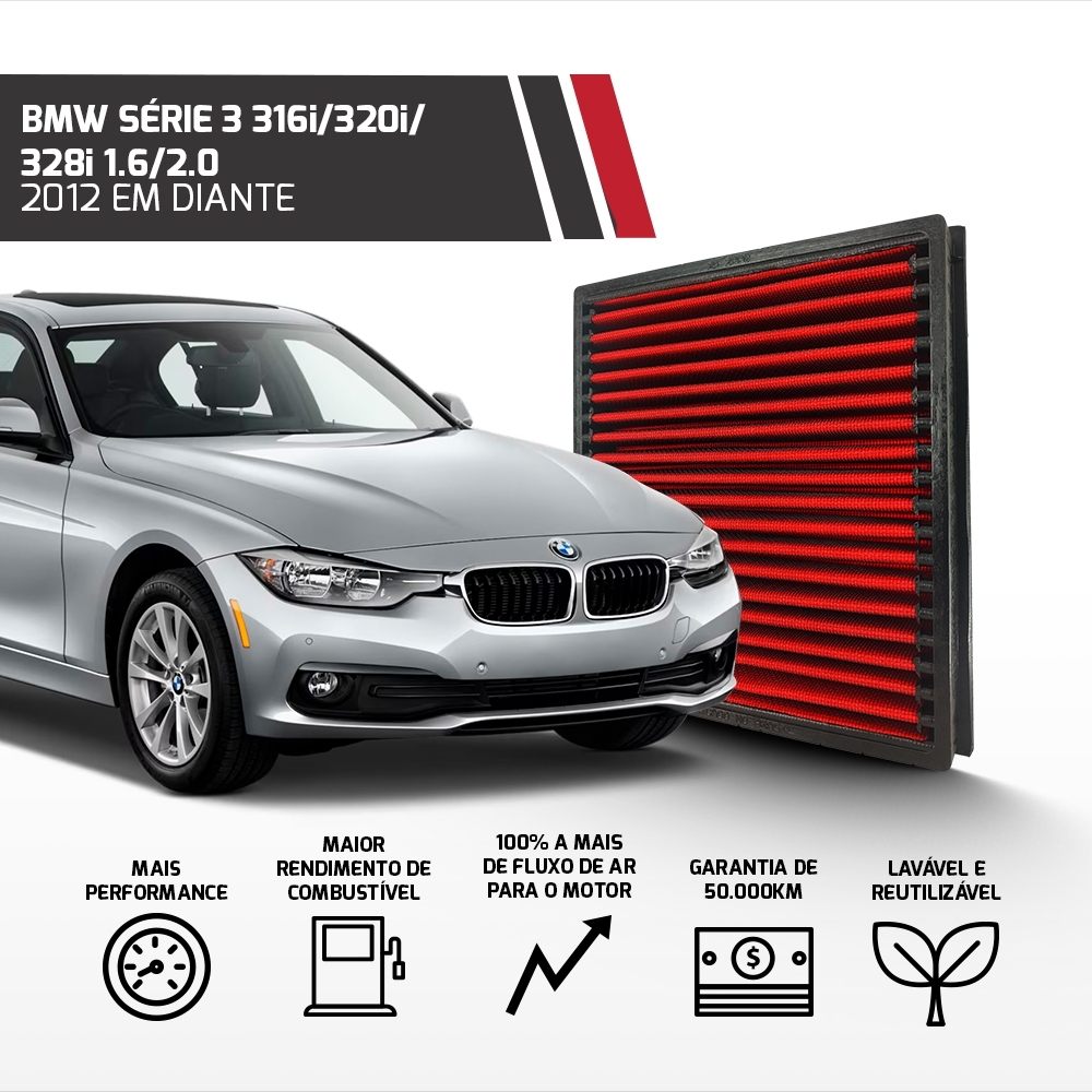 Filtro De Ar Esportivo Inbox Bmw Serie 1 3 4 2012 Em Diante