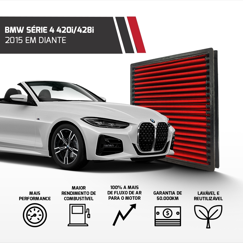Filtro De Ar Esportivo Inbox Bmw Serie 1 3 4 2012 Em Diante