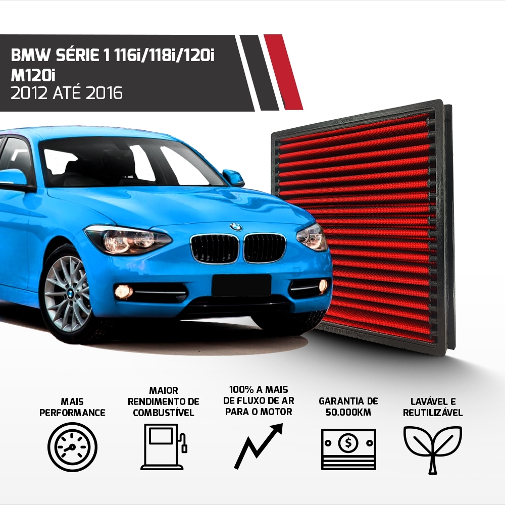 Filtro De Ar Esportivo Inbox Bmw Serie 1 3 4 2012 Em Diante