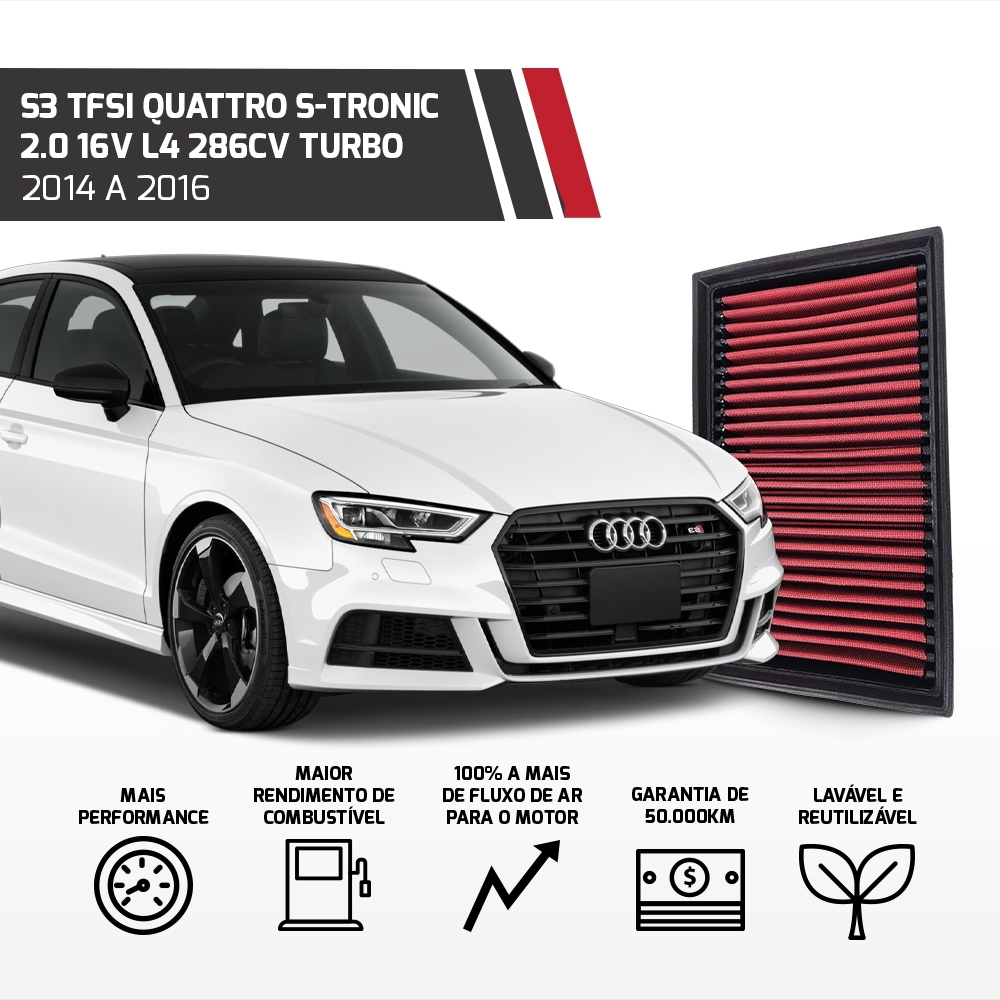 Filtro De Ar Esportivo Inbox Vw/audi 2.0 Tsi 2013 Em Diante