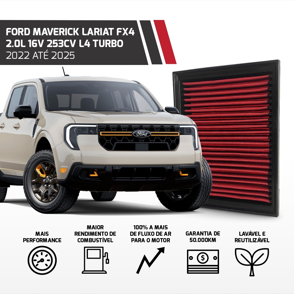 Filtro Esportivo Inbox Ford Bronco Maverick 2.0 2021 A 2025			