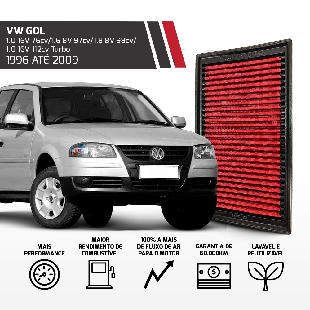 Filtro Esportivo Inbox Vw Gol Saveiro Santana Parati 95-2012