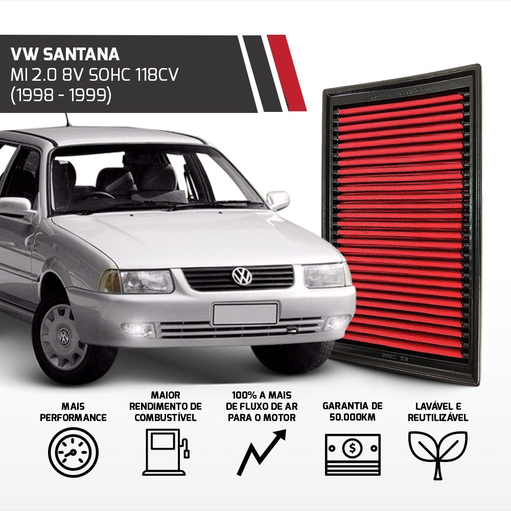 Filtro Esportivo Inbox Vw Gol Saveiro Santana Parati 95-2012