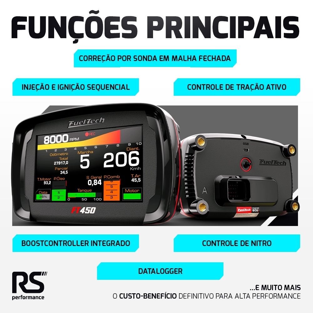 Módulo de Injeção Eletrônica Ft450 Com Chicote Motor Dianteiro de 3 Metros
