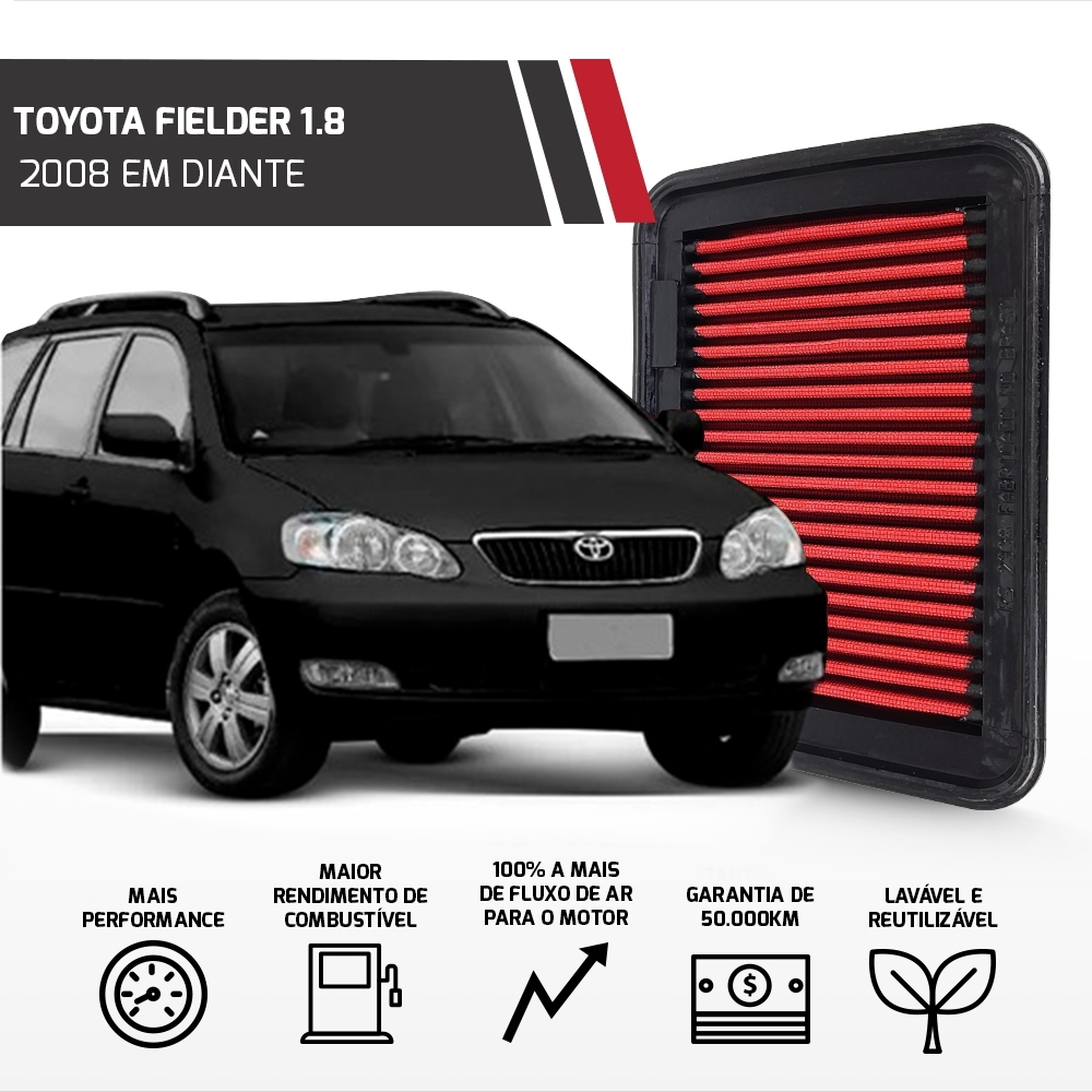 Filtro Ar Esportivo Corolla E18 1.8 16v Flex Dual Vvti 144cv