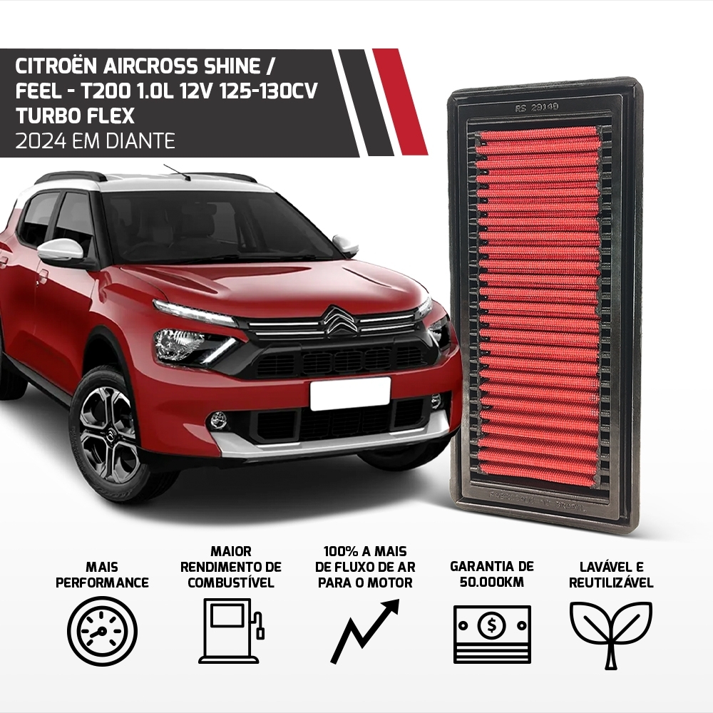 Filtro Esportivo Inbox T200 Peugeot Citroen 2024 Em Diante			