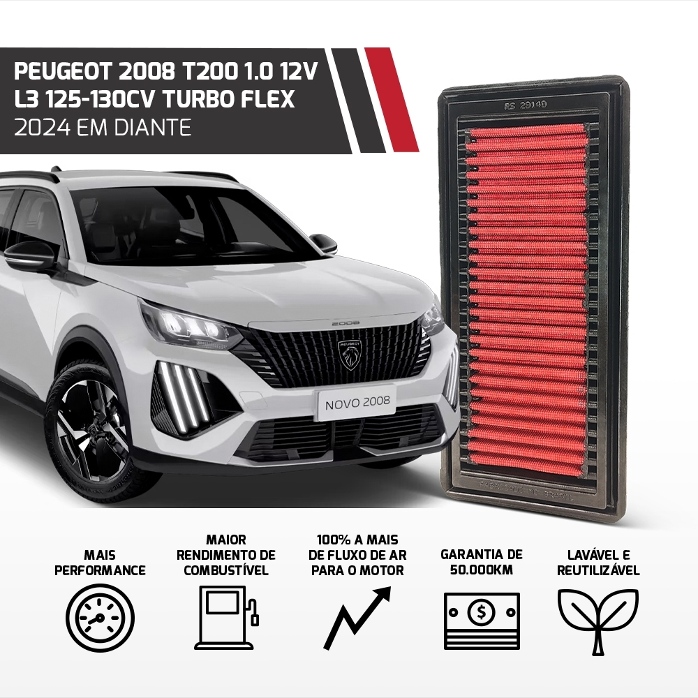 Filtro Esportivo Inbox T200 Peugeot Citroen 2024 Em Diante			