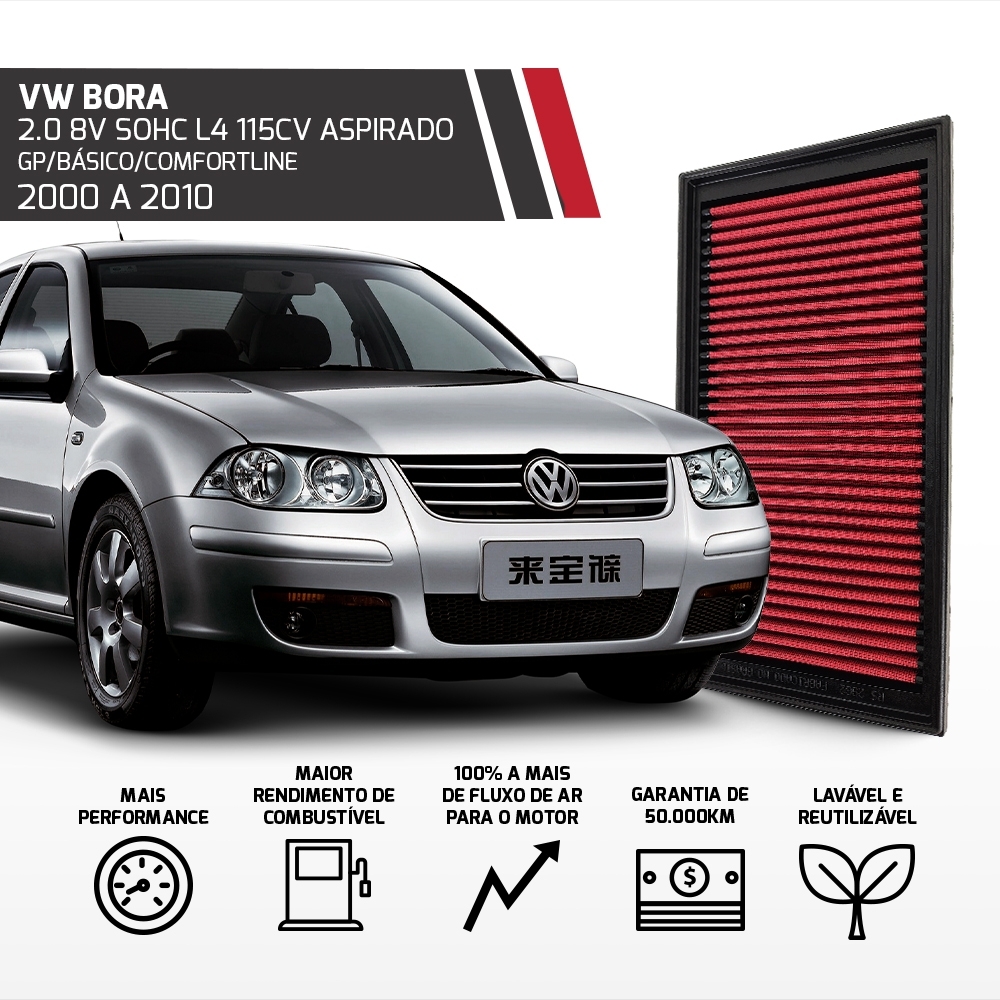 Filtro Esportivo Audi A3 Vw Bora Fusca Golf Polo 1997 A 2014