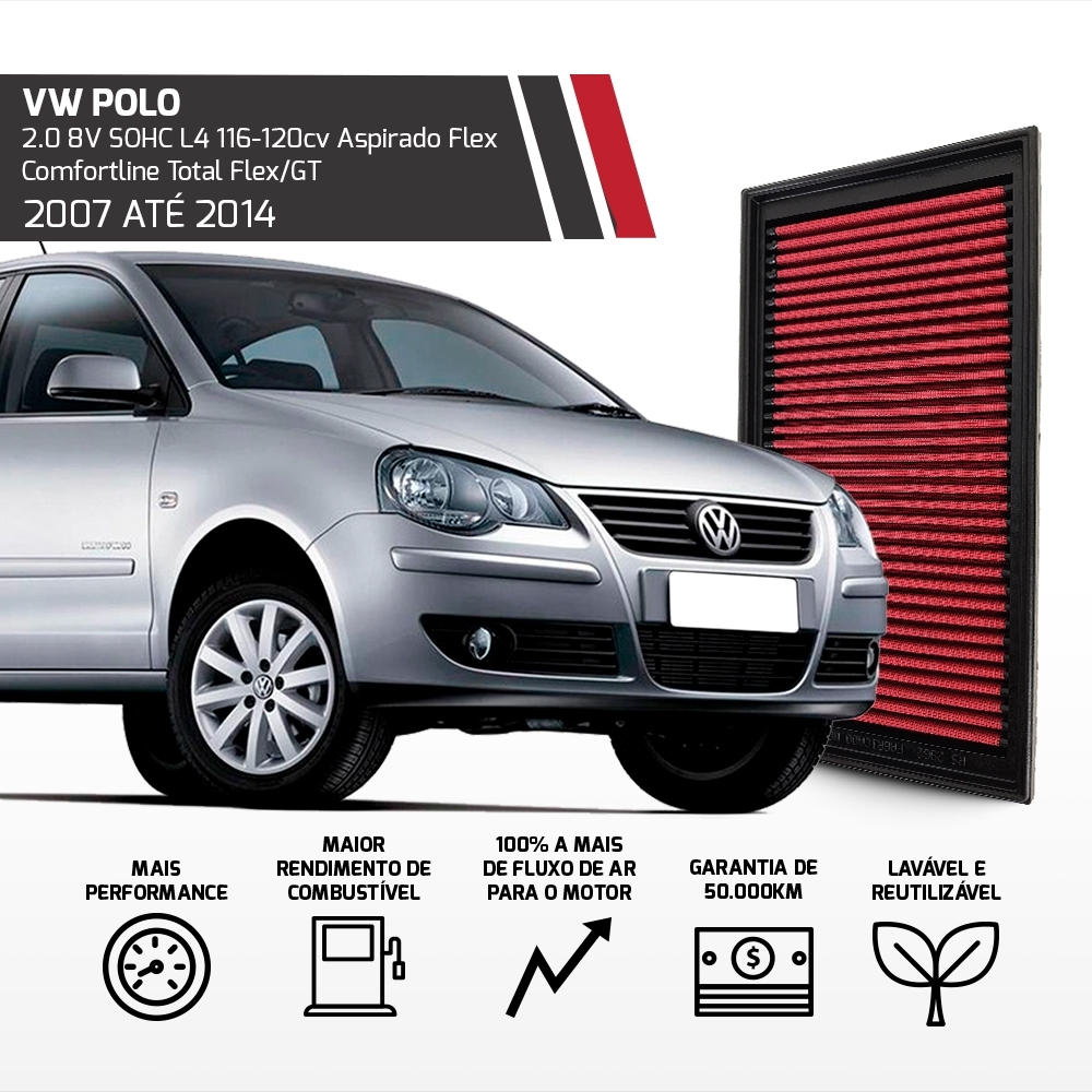 Filtro Esportivo Audi A3 Vw Bora Fusca Golf Polo 1997 A 2014