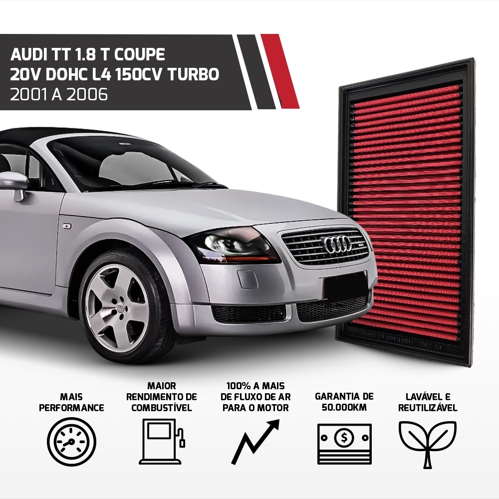 Filtro Esportivo Audi A3 Vw Bora Fusca Golf Polo 1997 A 2014