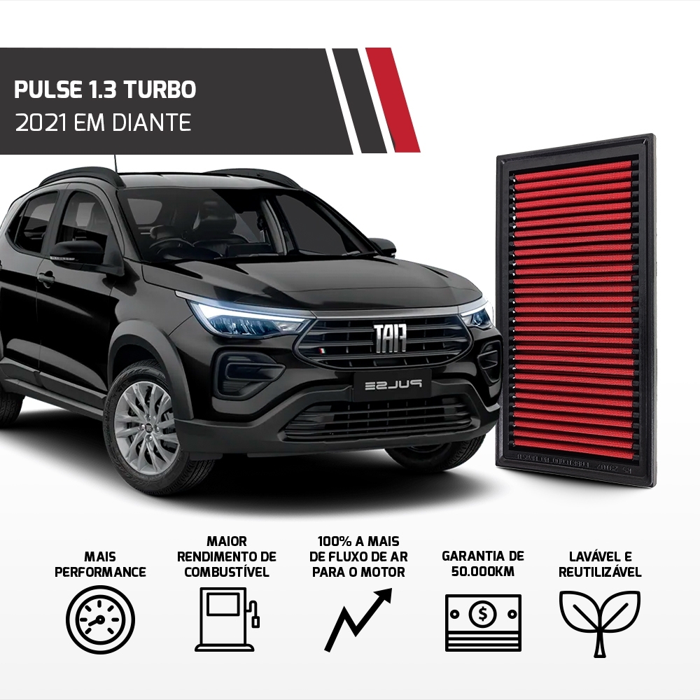 Filtro De Ar Esportivo Rs Filtros Fiat Toro 1.3 Turbo 2021+