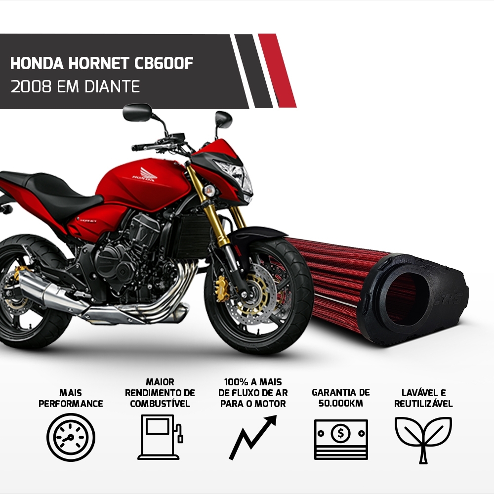 Filtro De Ar Esportivo Hornet Cb600f 2008 / Cbr600f 2011