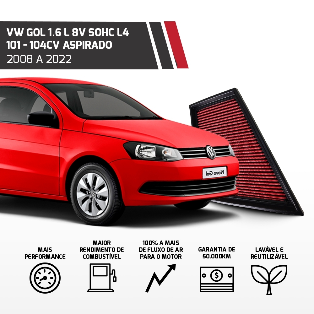 Filtro Esportivo Inbox Vw Gol Polo Voyage Fox 2002 Em Diante