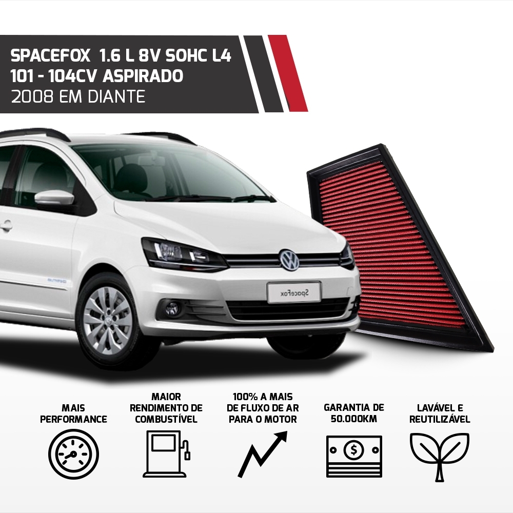 Filtro Esportivo Inbox Vw Gol Polo Voyage Fox 2002 Em Diante