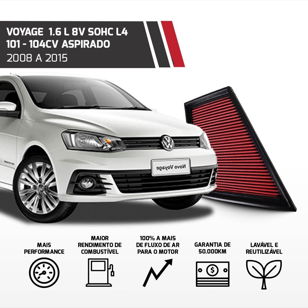 Filtro Esportivo Inbox Vw Gol Polo Voyage Fox 2002 Em Diante
