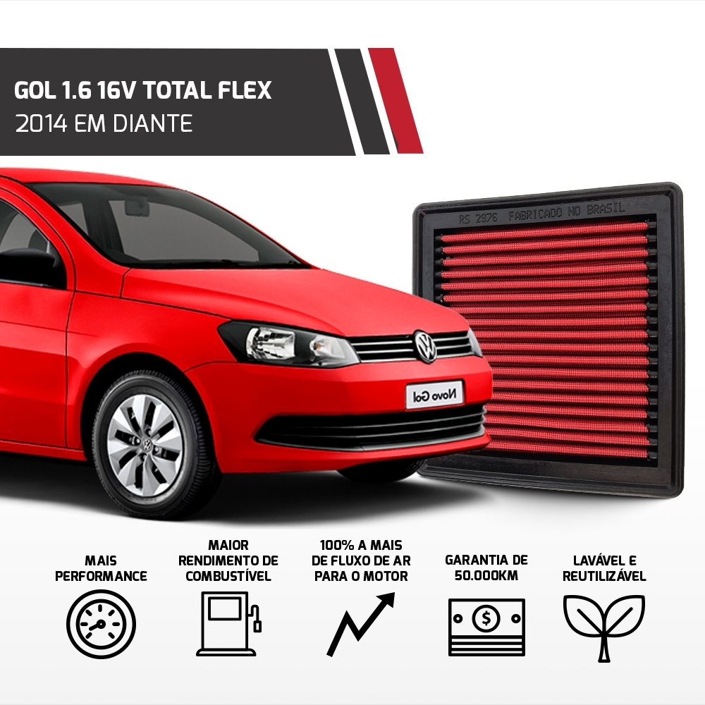 Filtro Esportivo Inbox Vw 1.6 16v Total Flex 2014 Em Diante