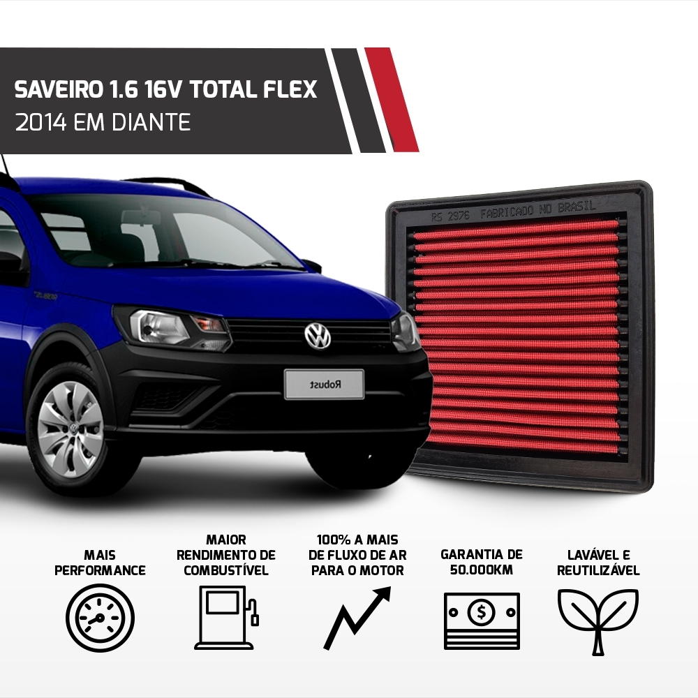 Filtro Esportivo Inbox Vw 1.6 16v Total Flex 2014 Em Diante
