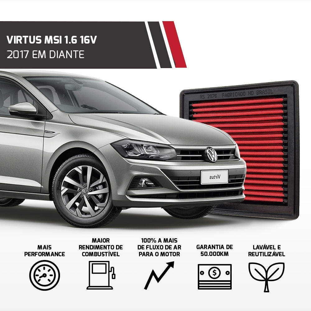 Filtro Esportivo Inbox Vw 1.6 16v Total Flex 2014 Em Diante