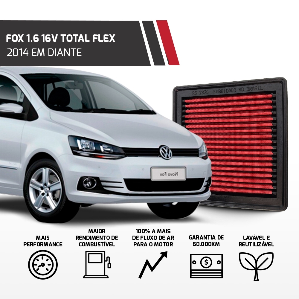 Filtro Esportivo Inbox Vw 1.6 16v Total Flex 2014 Em Diante