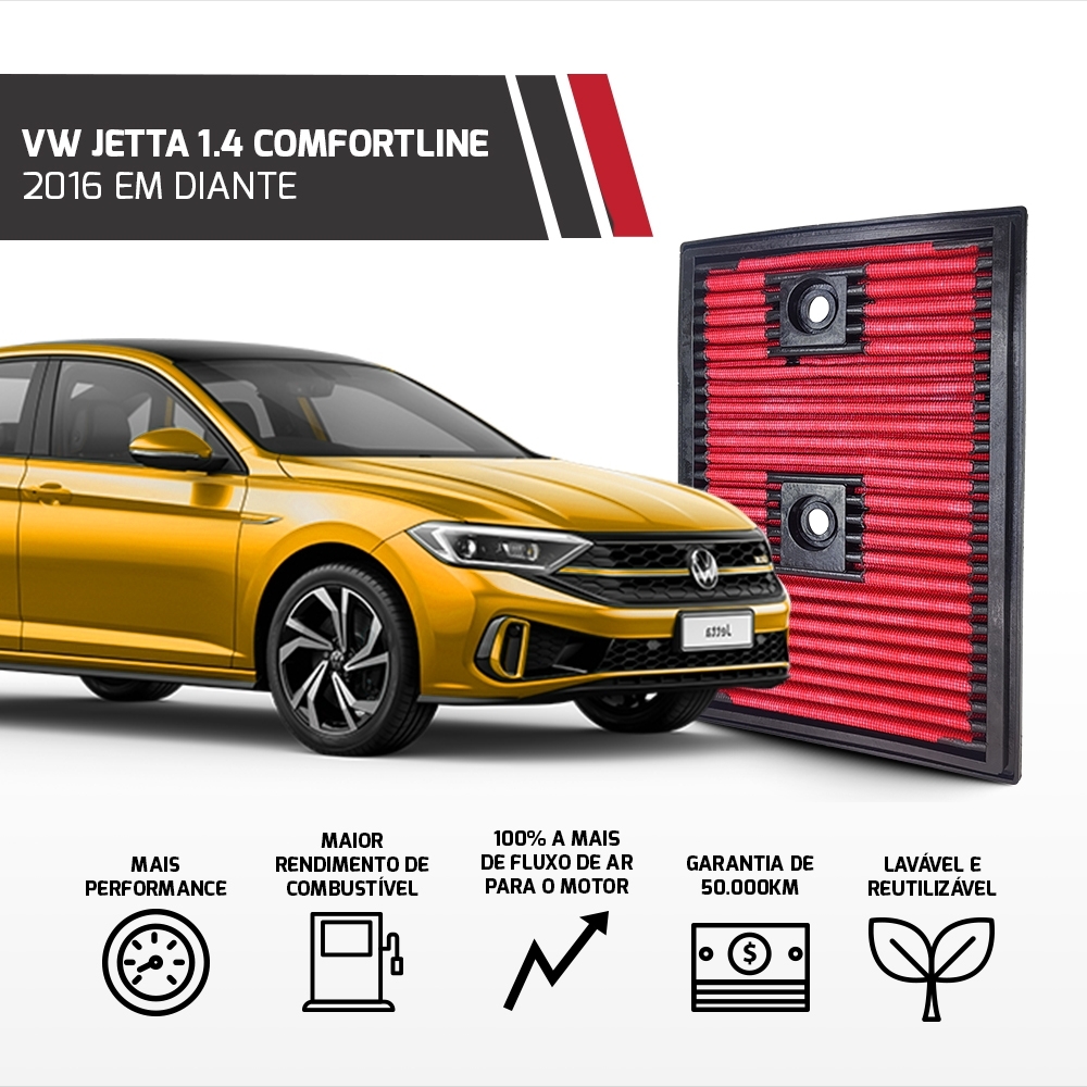 Filtro De Ar Esportivo Vw Tiguan Golf Jetta T-cross Tsi 1.4