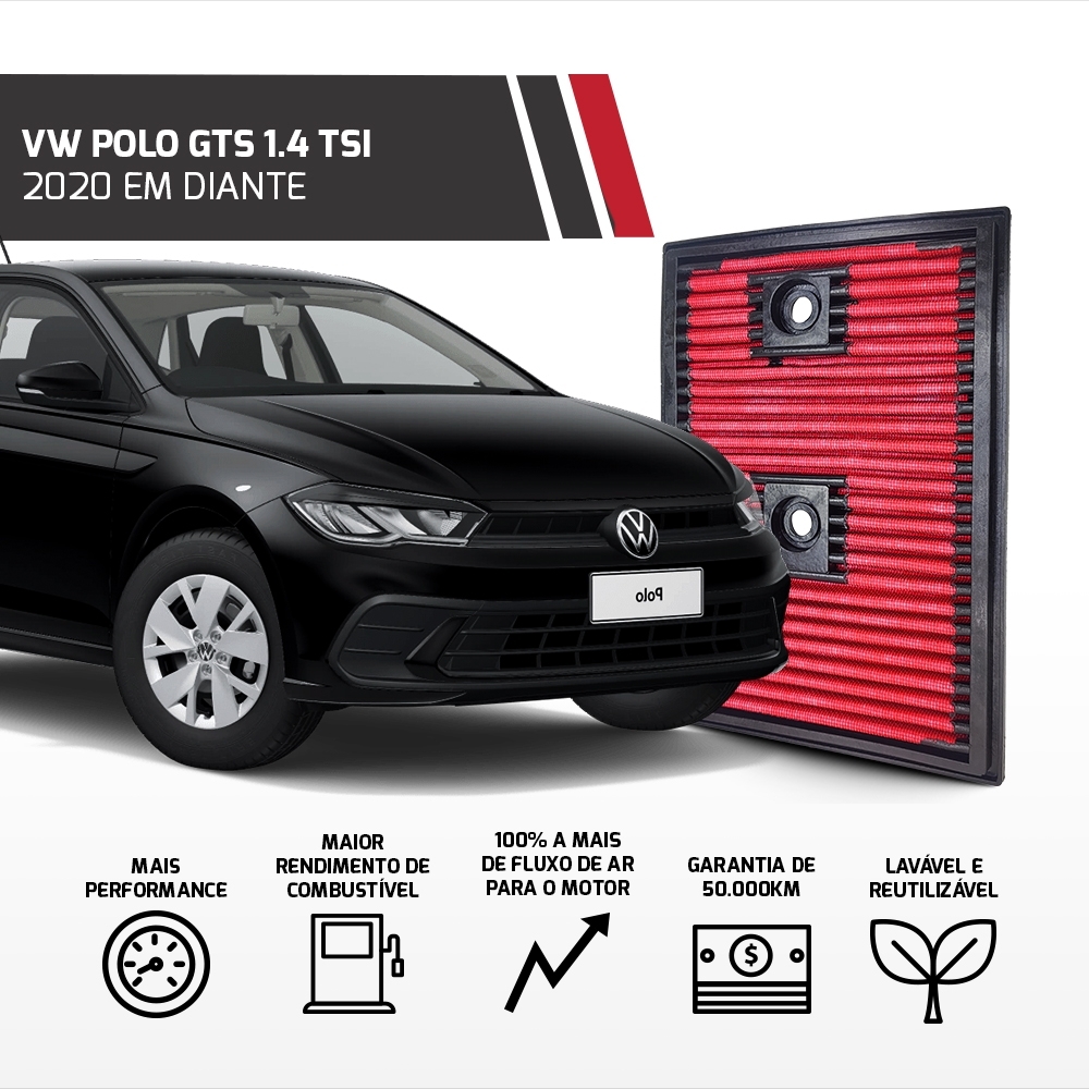 Filtro De Ar Esportivo Vw Tiguan Golf Jetta T-cross Tsi 1.4
