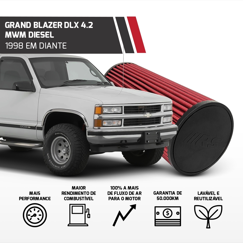 Filtro Esportivo Chevrolet S10 Blazer 1995 Até 2012