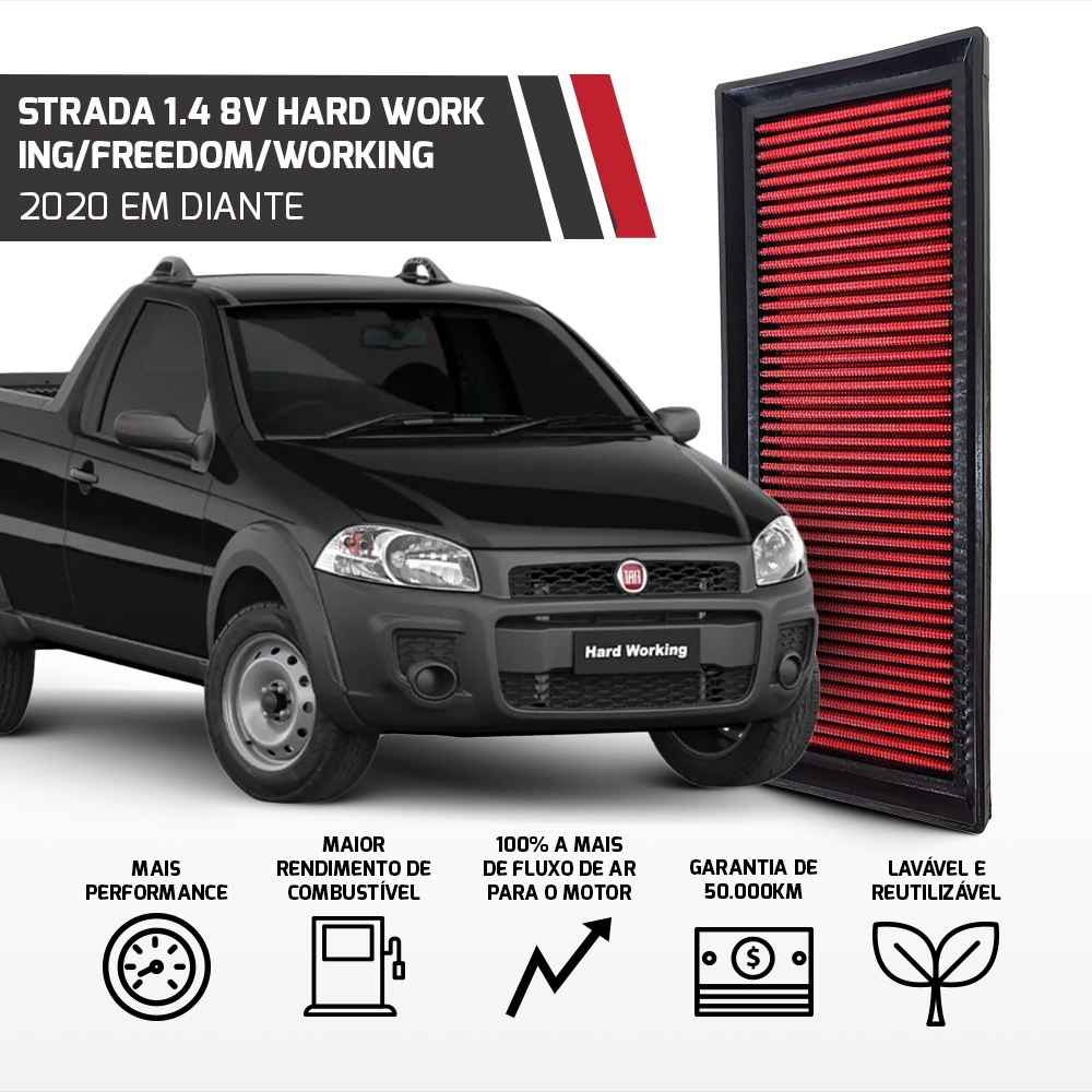 Filtro De Ar Esportivo Inbox Fiat 1.0 1.4 8v 2010 Em Diante