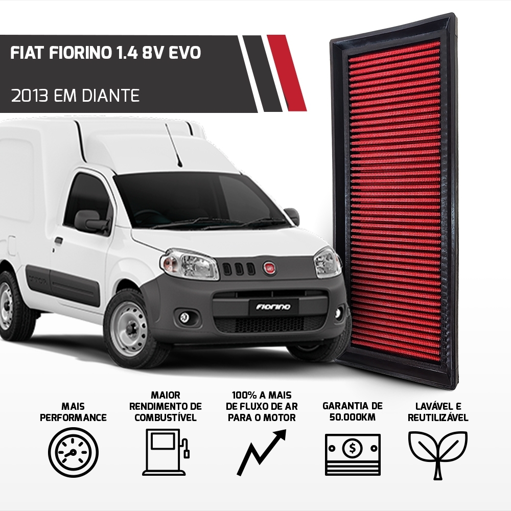 Filtro De Ar Esportivo Inbox Fiat 1.0 1.4 8v 2010 Em Diante